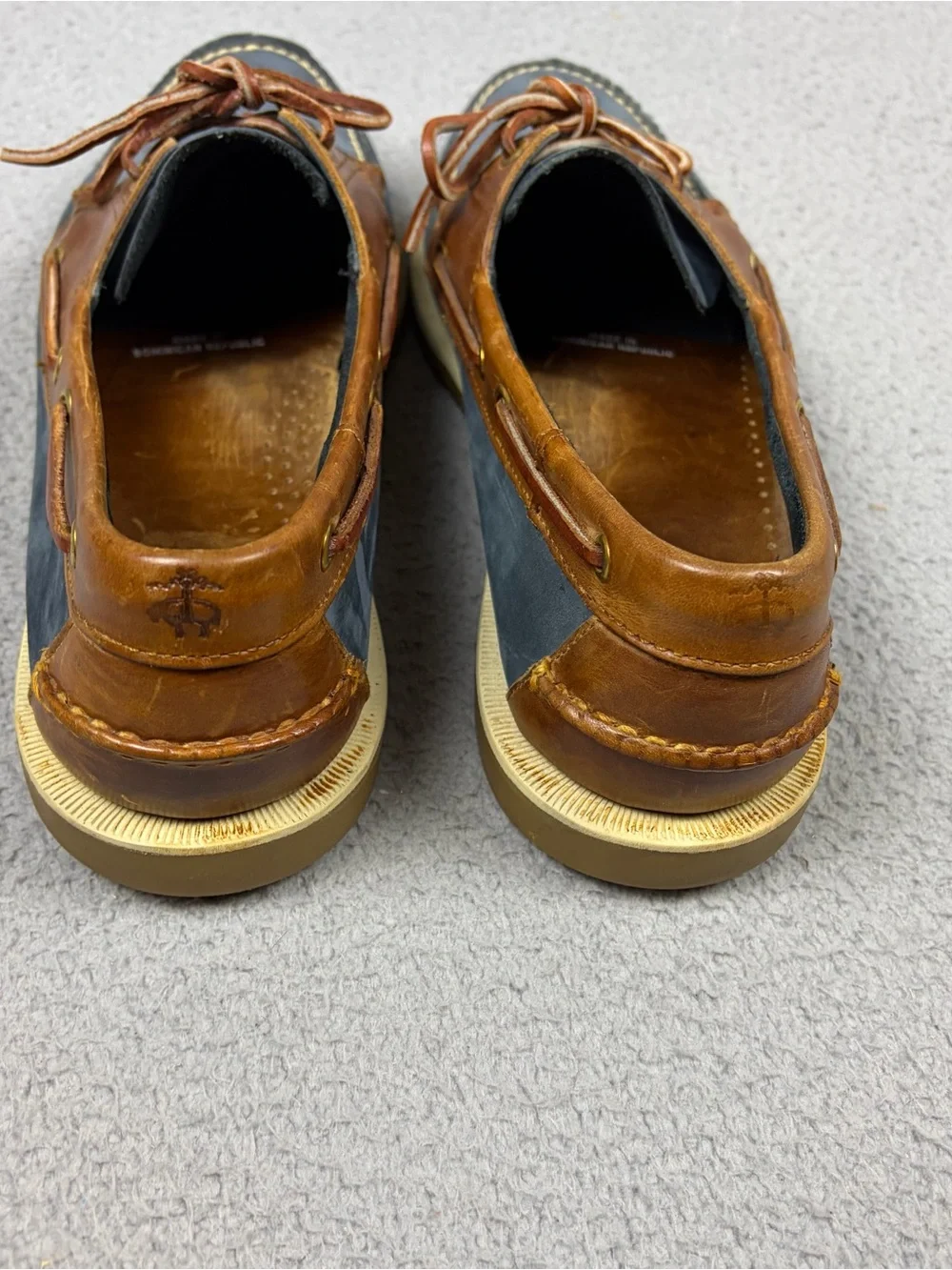 Brooks Brothers Navy and Brown Men’s Boat Shoes Size 12 D